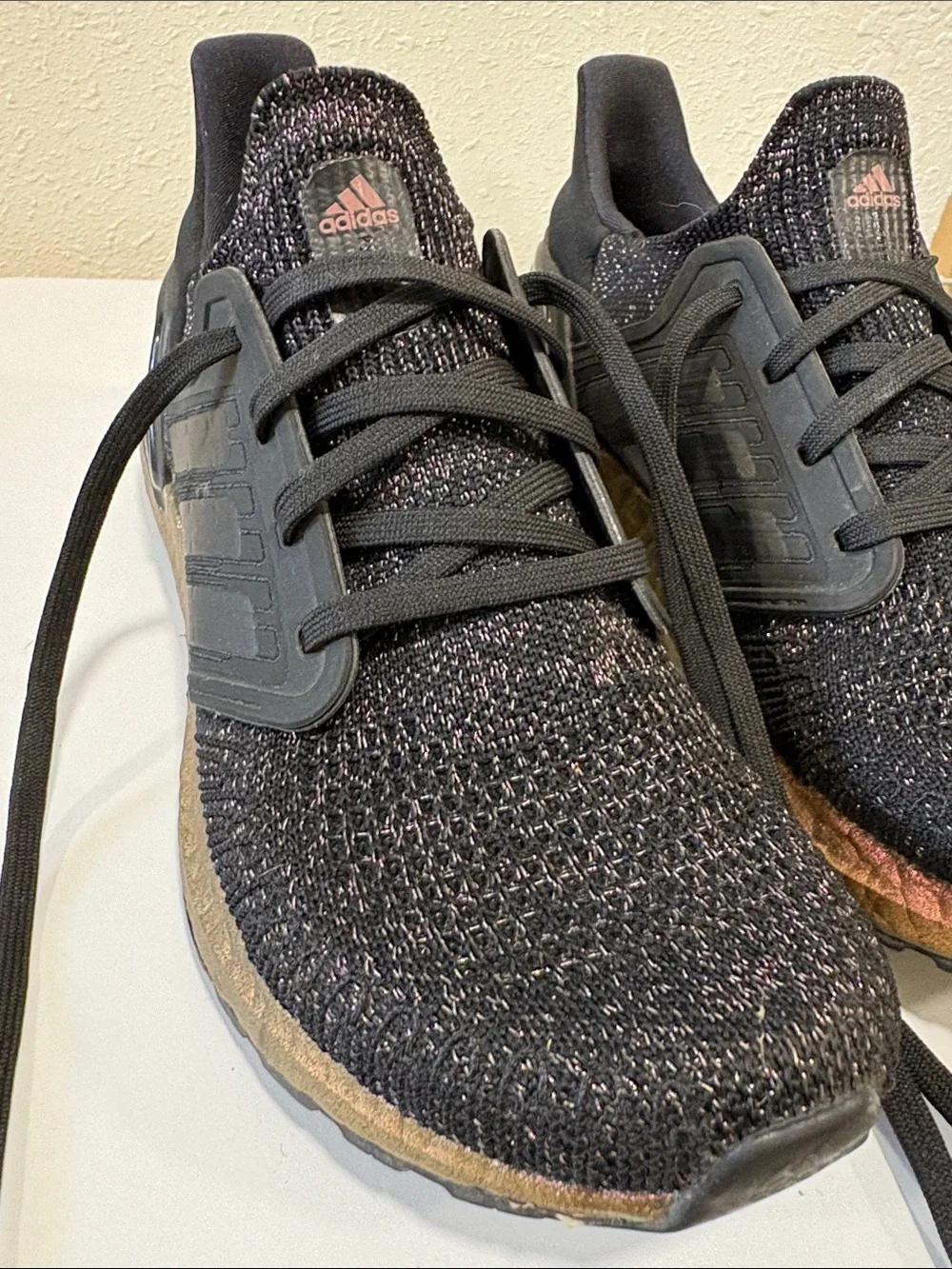 adidas Women's Ultraboost Black Knit Sneakers with Copper Accents